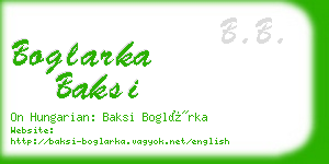 boglarka baksi business card